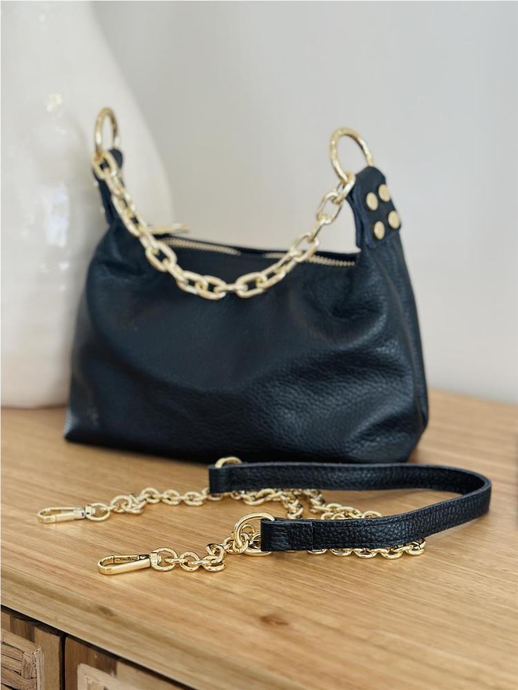 BOLSO PIEL CADENA NEGRO 2