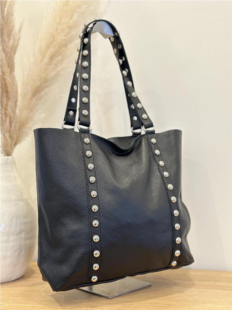 BOLSO SHOPPER TACHAS NEGRO