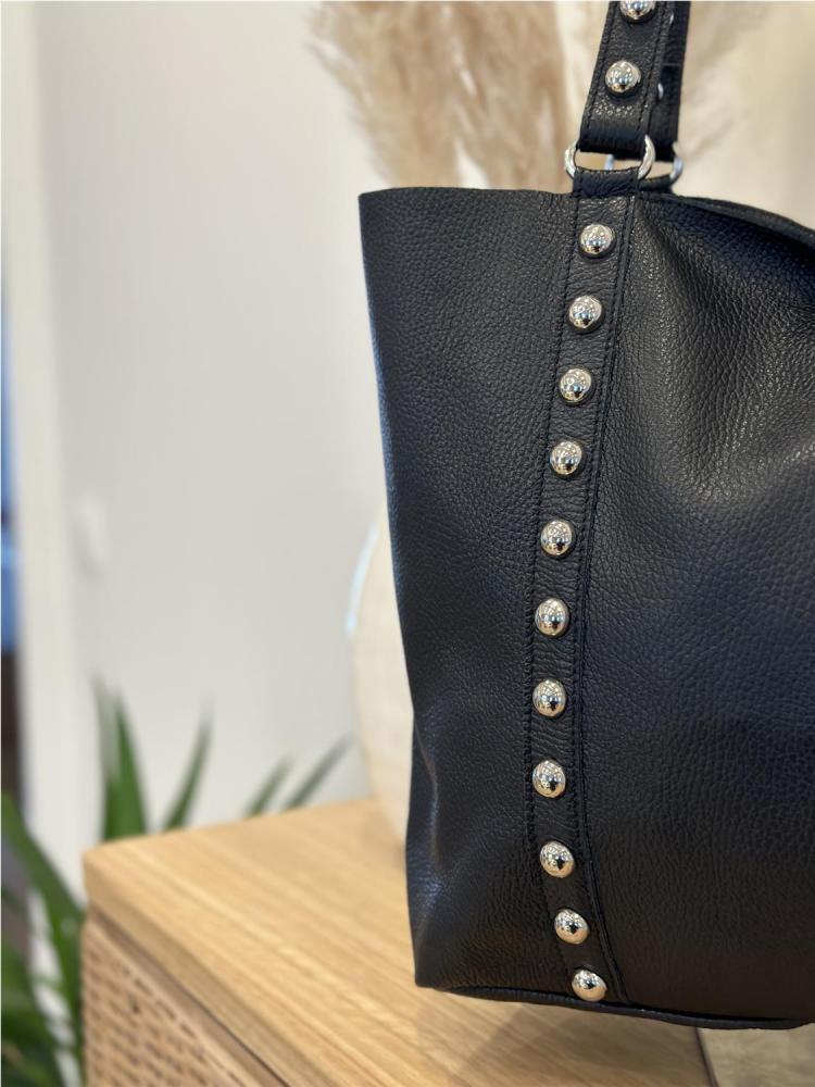 BOLSO SHOPPER TACHAS NEGRO 2