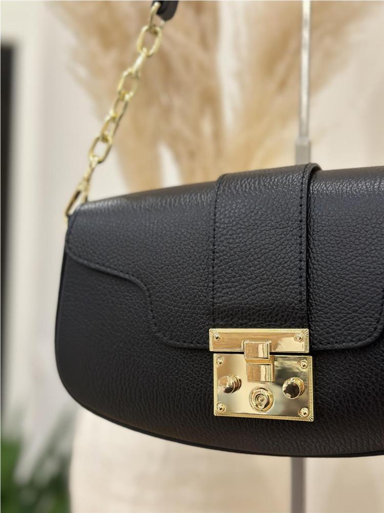 BOLSO PIEL CERRADURA NEGRO 2