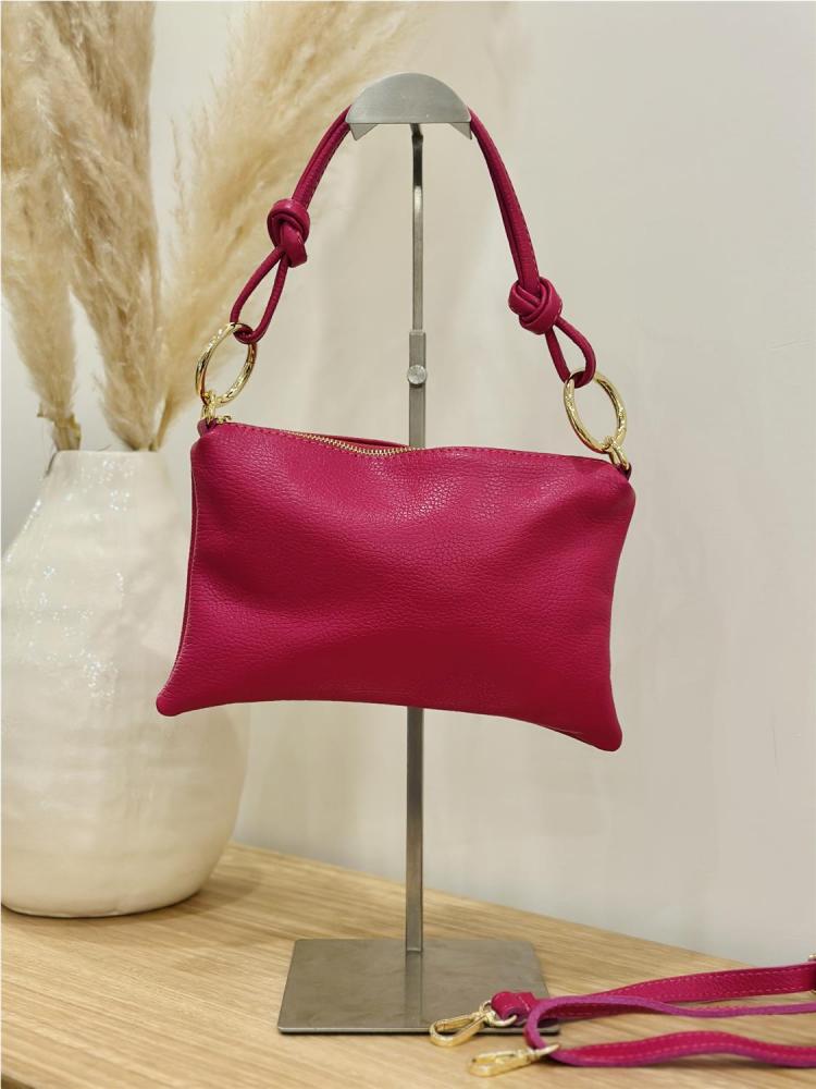 BOLSO PIEL NUDO ROSA FUCSIA