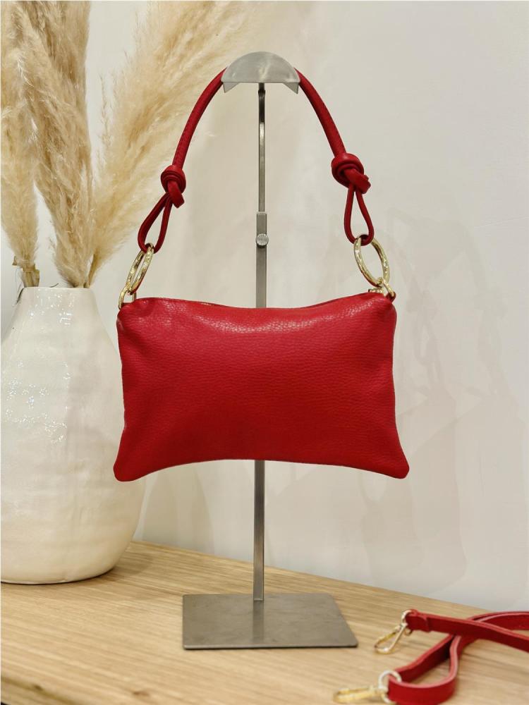 BOLSO PIEL NUDO ROJOO