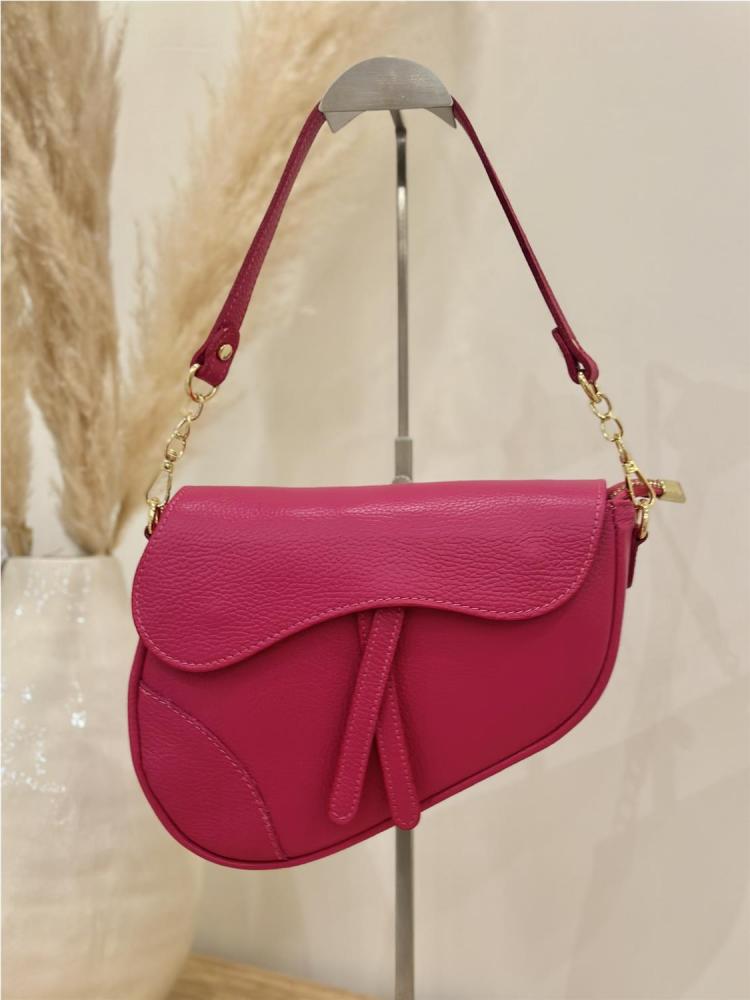 BOLSO GUITAR PIEL ROSA FUCSIA