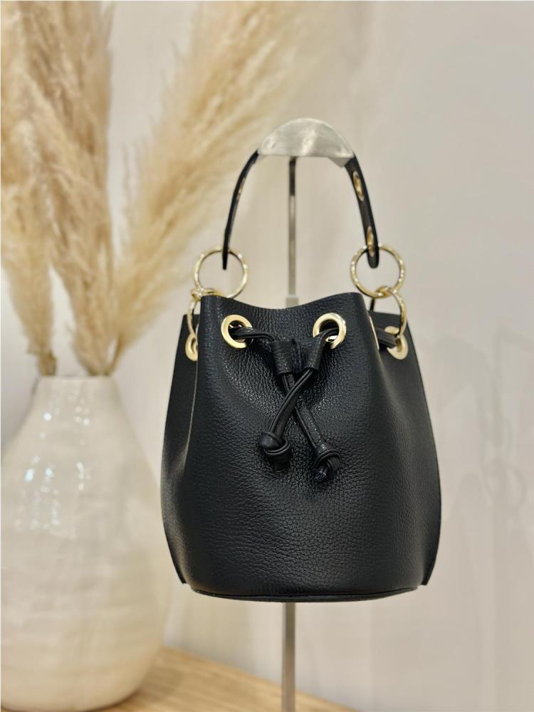 BOLSO BOMBONERA PIEL NEGRO