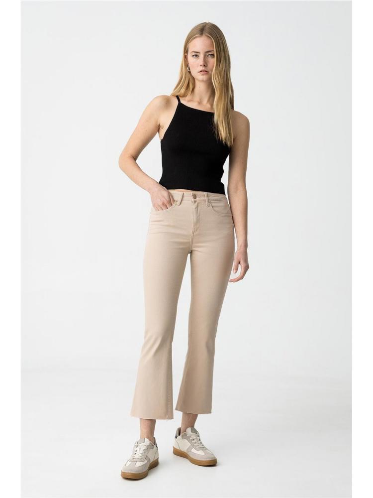 PANTALÓN MEGAN CROPPED BEIGE