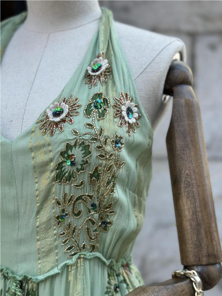 VESTIDO LARGO JOYA VERDE 2
