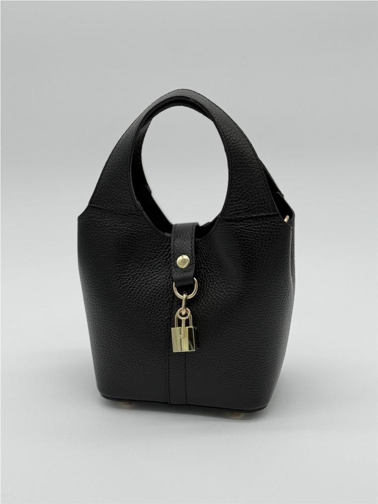 BOLSO PIEL CUBO MINI NEGRO