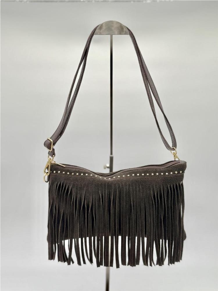 BOLSO PIEL SERRAJE FLECOS...