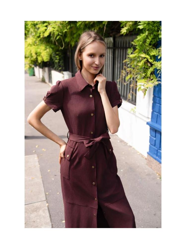 VESTIDO ANTELINA BURDEOS VINO