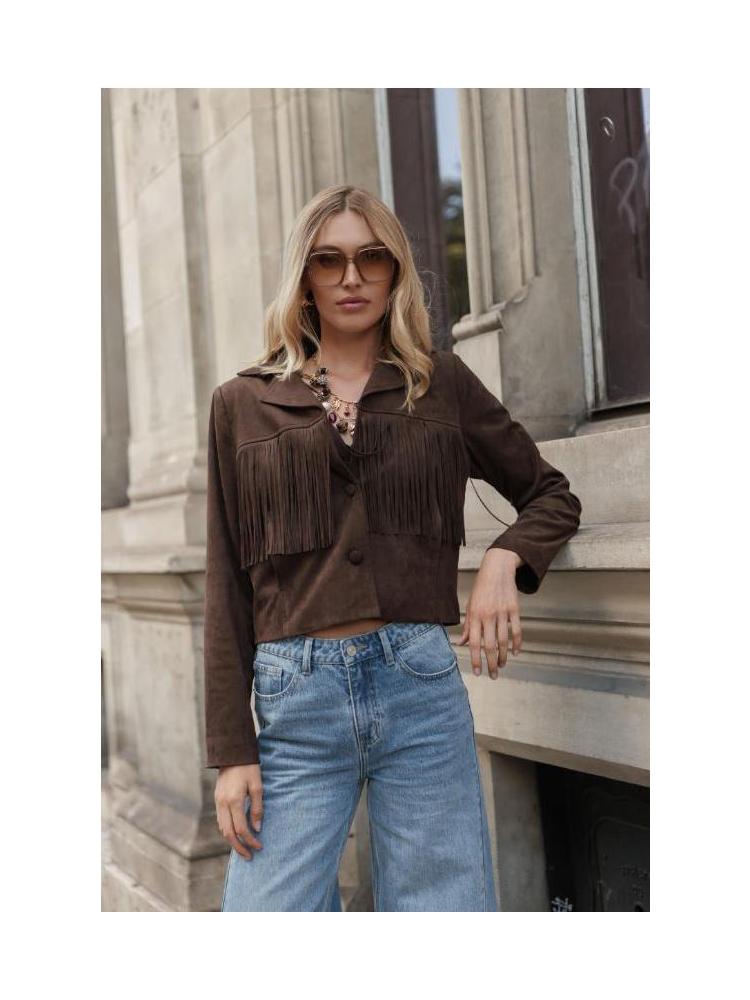 CAZADORA FLECOS BROWN BEIGE
