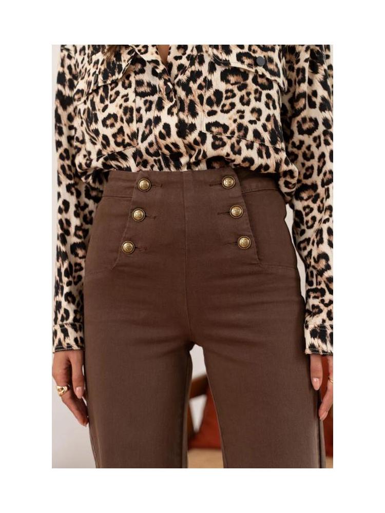 PANTALÓN ANKLE WIDE MARRON 2