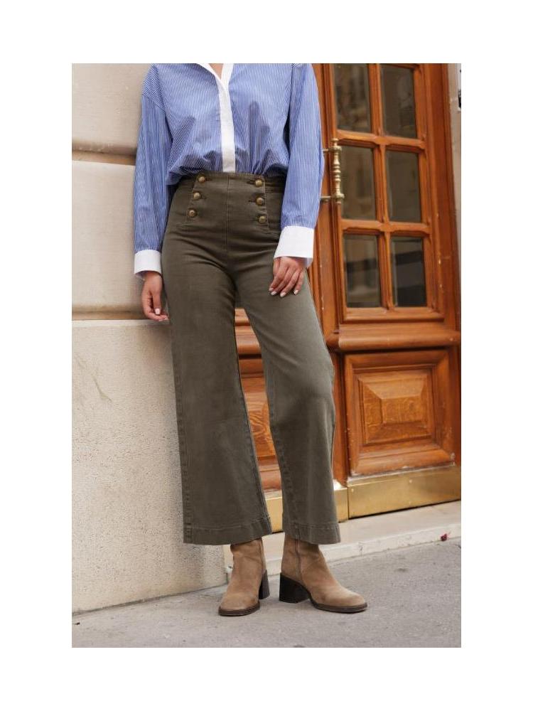 PANTALÓN ANKLE WIDE VERDE