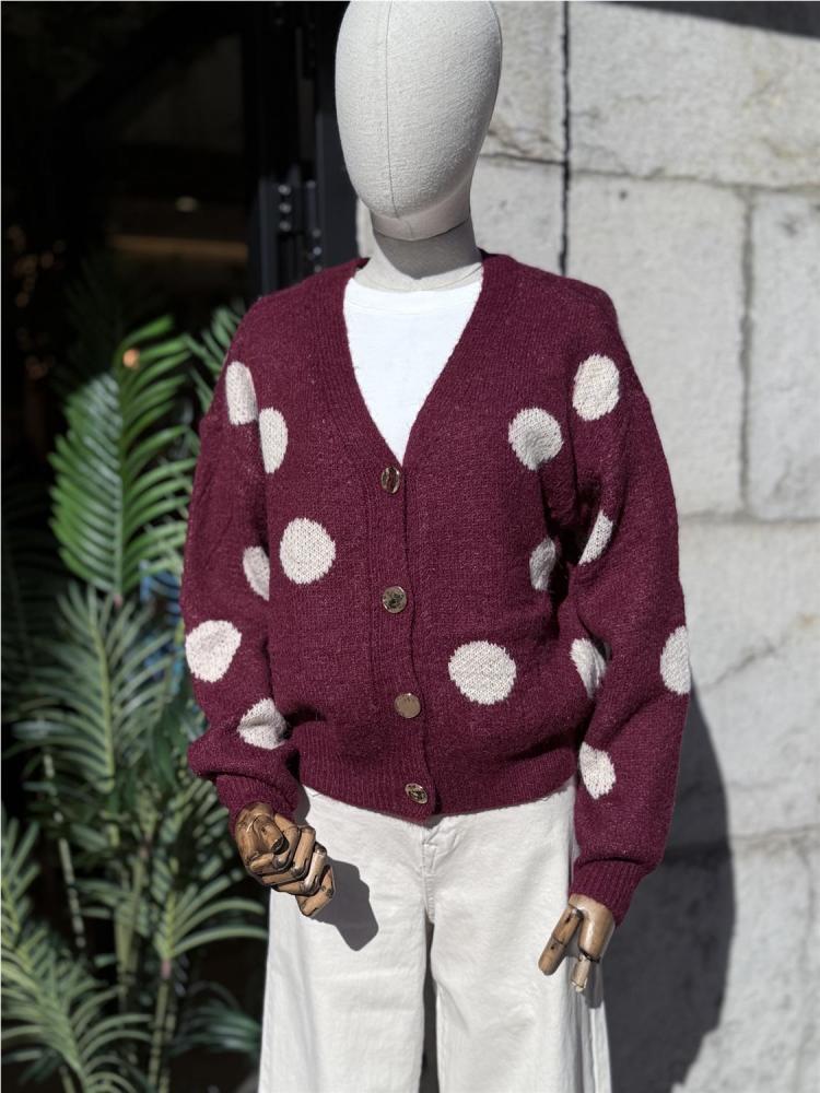 CHAQUETA PUNTO LUNARES BURDE