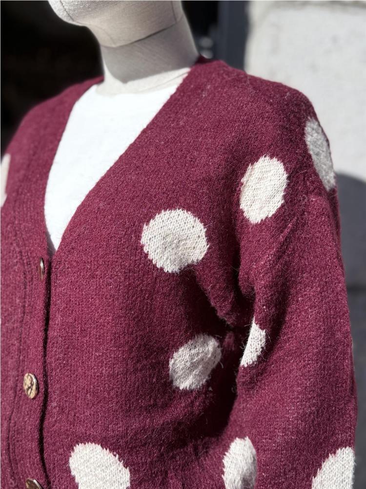 CHAQUETA PUNTO LUNARES BURDE 2