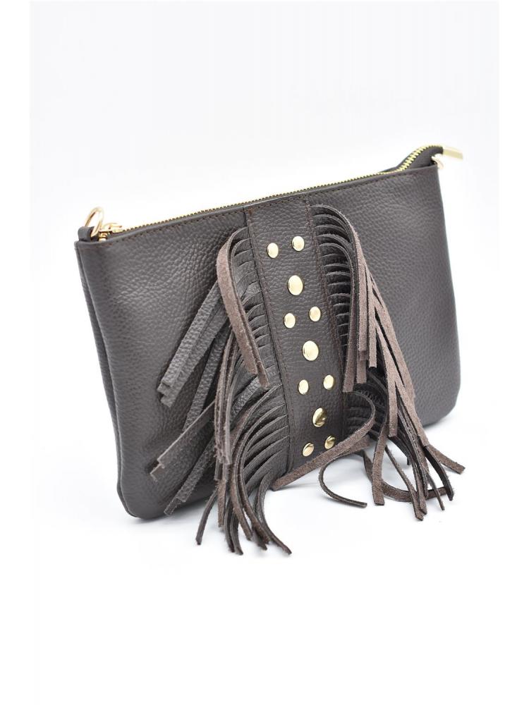 BOLSO PIEL FLECOS BEIGE