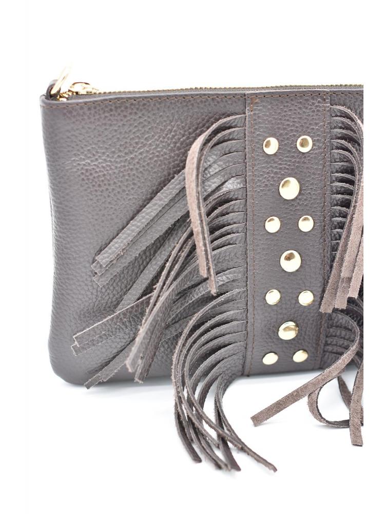 BOLSO PIEL FLECOS MARRON 2