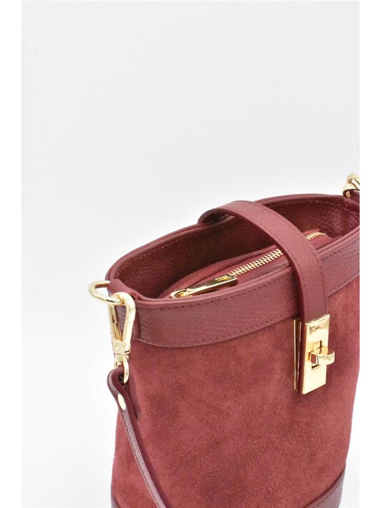 BOLSO CUBO PIEL SERRAJE BURDE 2