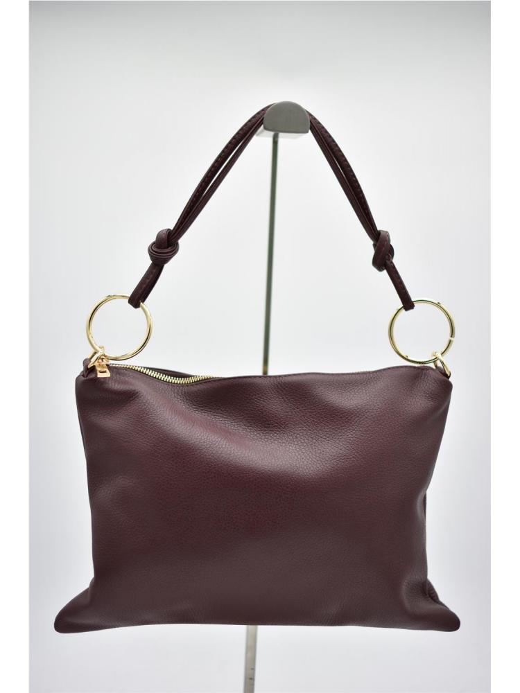 BOLSO PIEL AROS BURDE