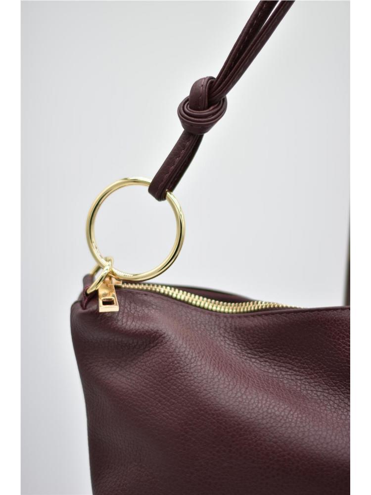 BOLSO PIEL AROS BURDE 2