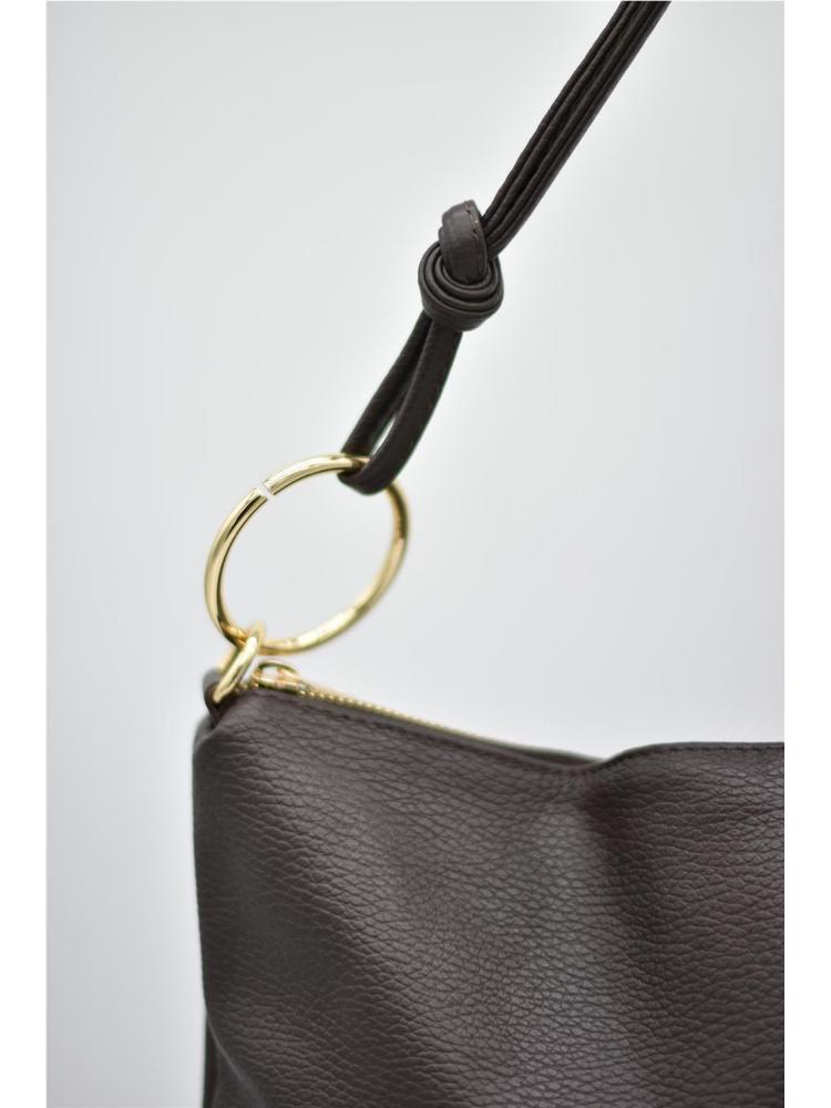 BOLSO PIEL AROS MARRON 2