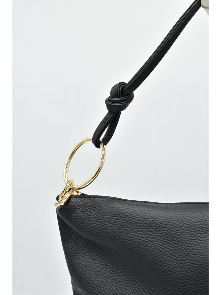 BOLSO PIEL AROS NEGRO 2