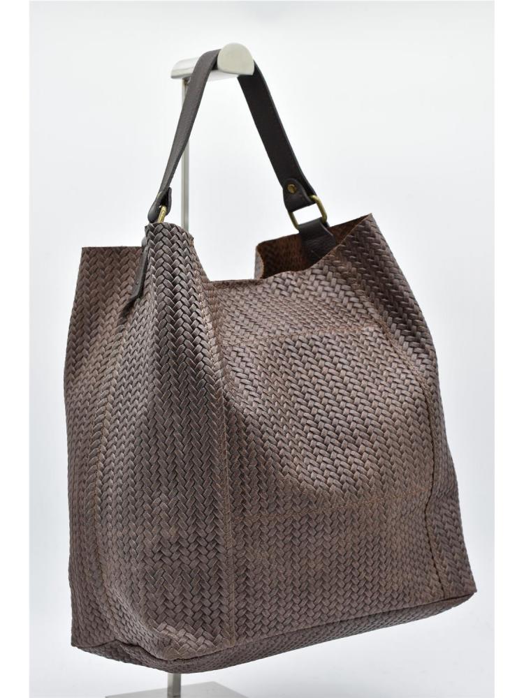 BOLSO EN PIEL G MARRON