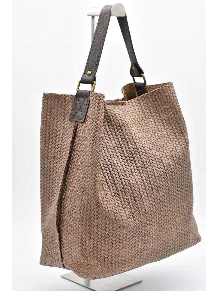 BOLSO EN PIEL G TAUPE