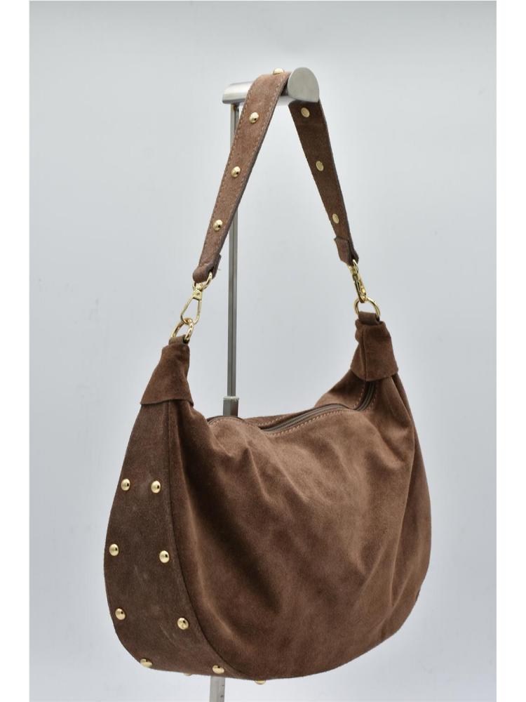 BOLSO PIEL LUNA TACHAS TAUPE
