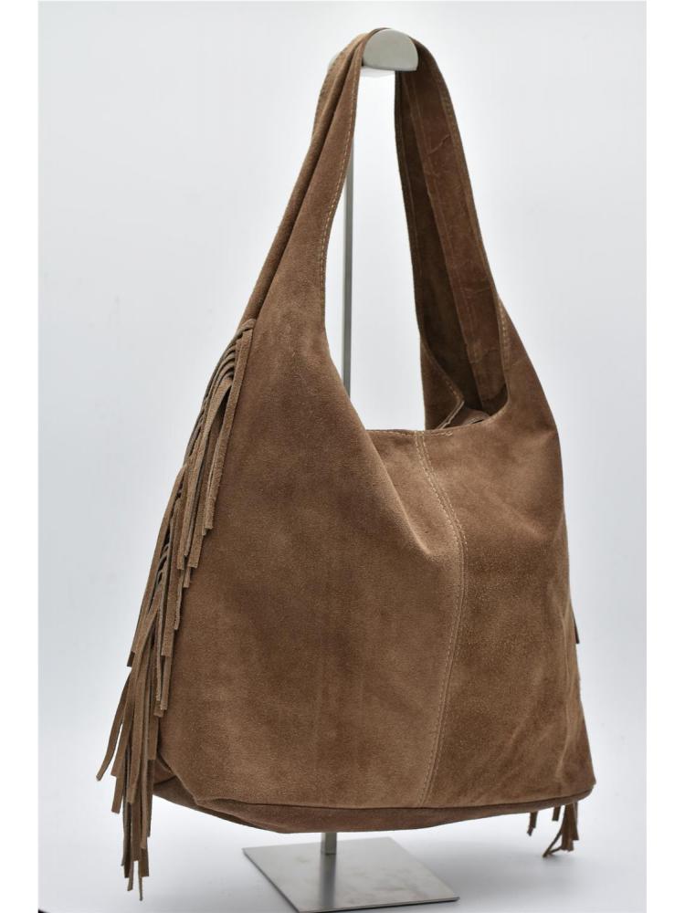 BOLSO PIEL SERRAJE FLECOS...