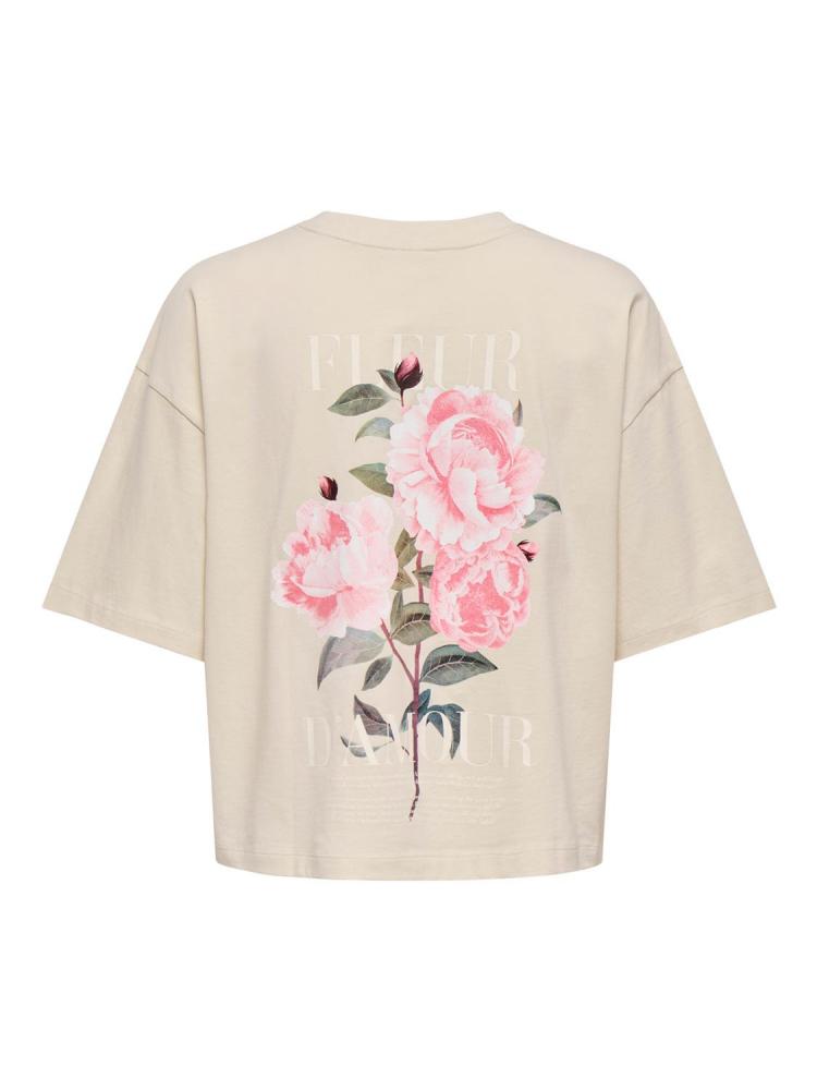 CAMISETA ONLY FLEUR CREMA
