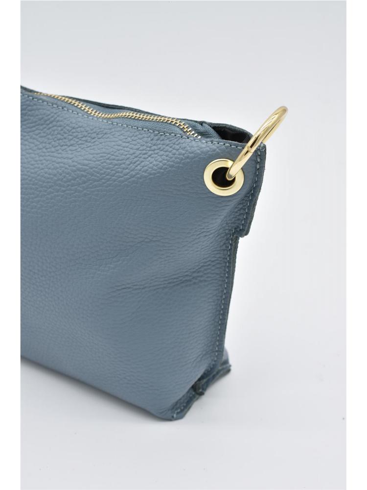 BOLSO PIEL AROS AZUL CLARO 2