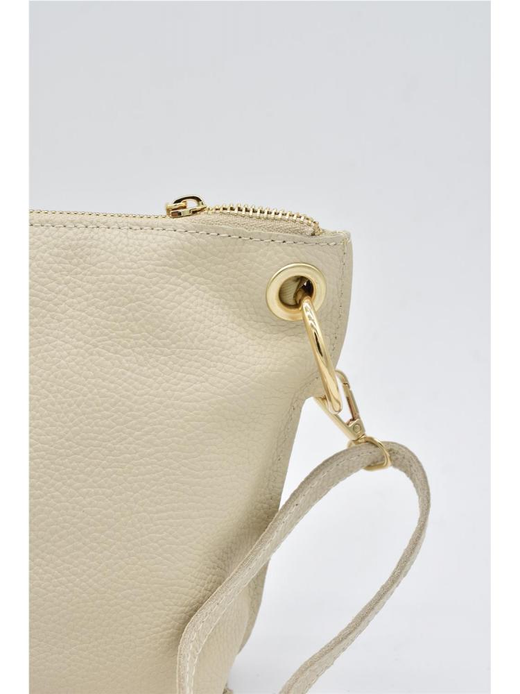 BOLSO PIEL AROS CREMA 2