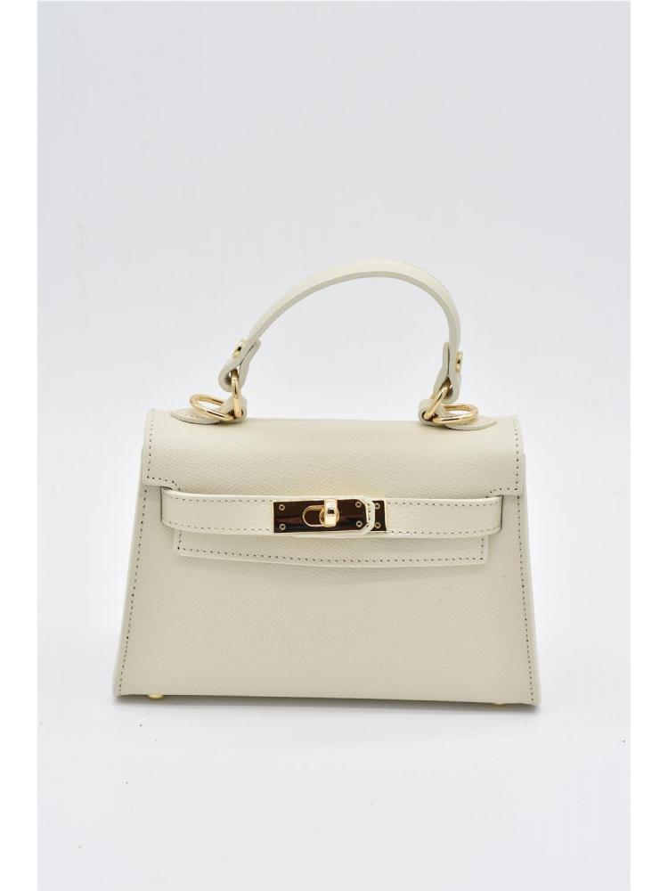 BOLSO PIEL ASA CREMA