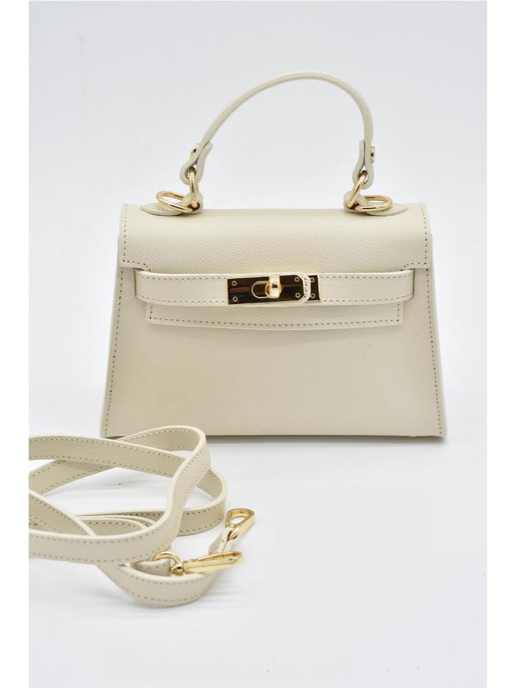 BOLSO PIEL ASA CREMA 2