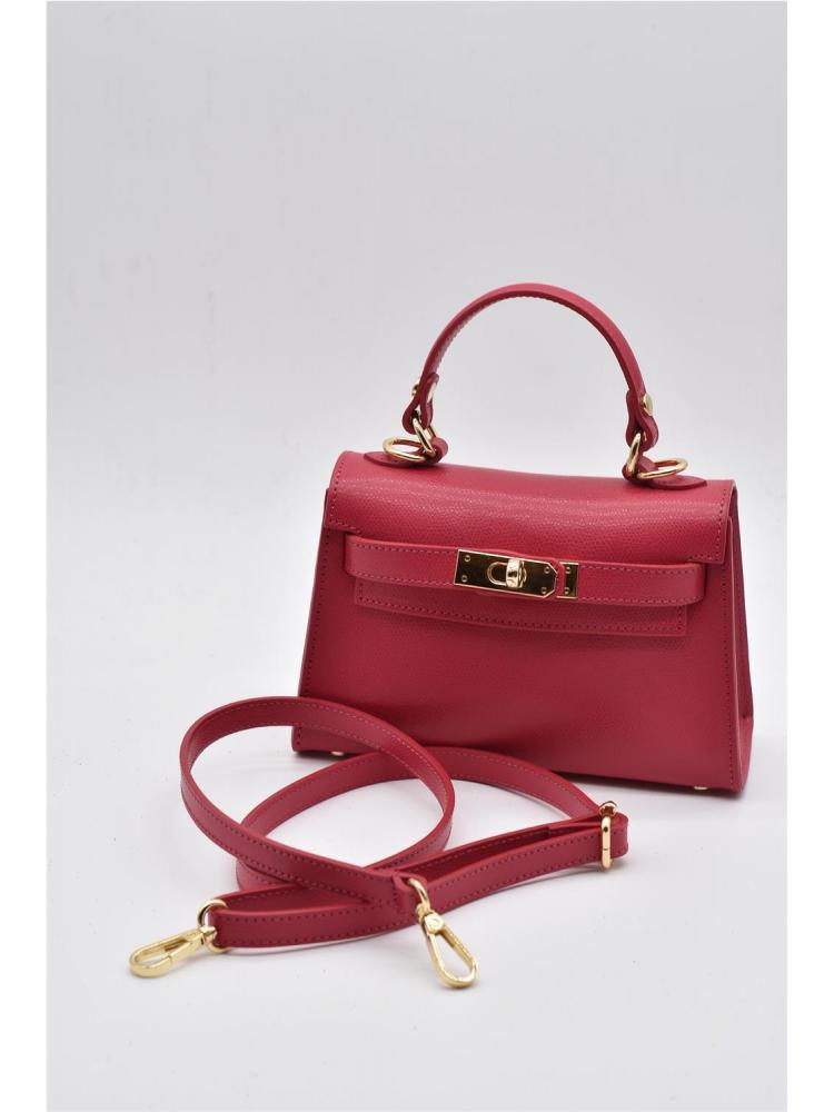 BOLSO PIEL ASA ROSA FUCSIA 2