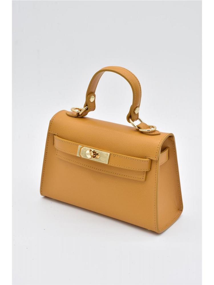 BOLSO PIEL ASA MOSTAZA