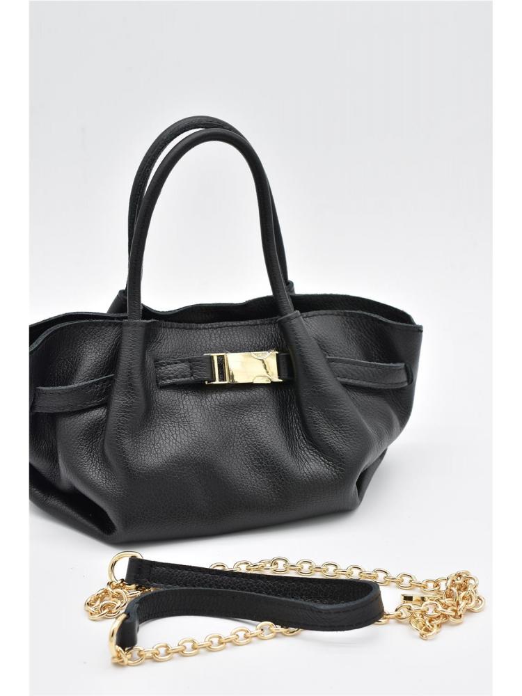 BOLSO PIEL FRUNCIDO NEGRO 2