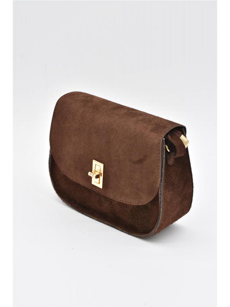 BOLSO PIEL SERRAJE MARRON