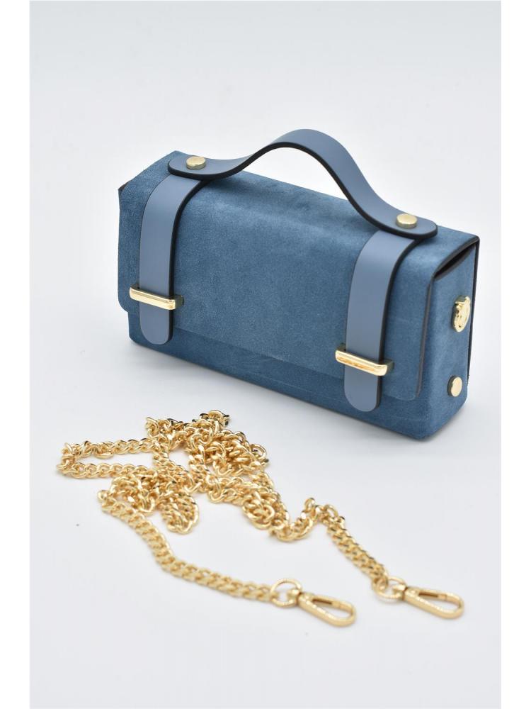 BOLSO PIEL CARTERA AZUL CLARO 2