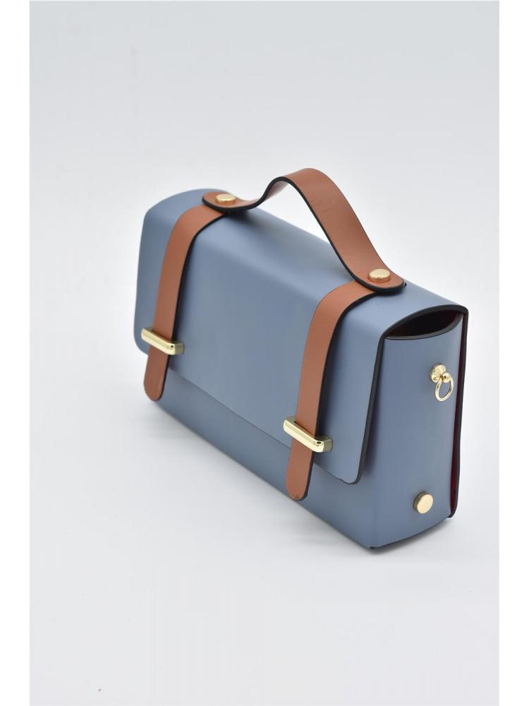 BOLSO PIEL CARTERA AZUL CLARO