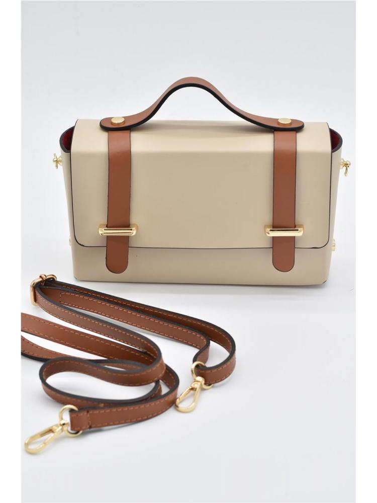 BOLSO PIEL CARTERA CREMA 2