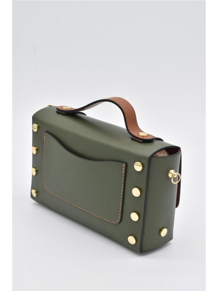 BOLSO PIEL CARTERA VERDE 2