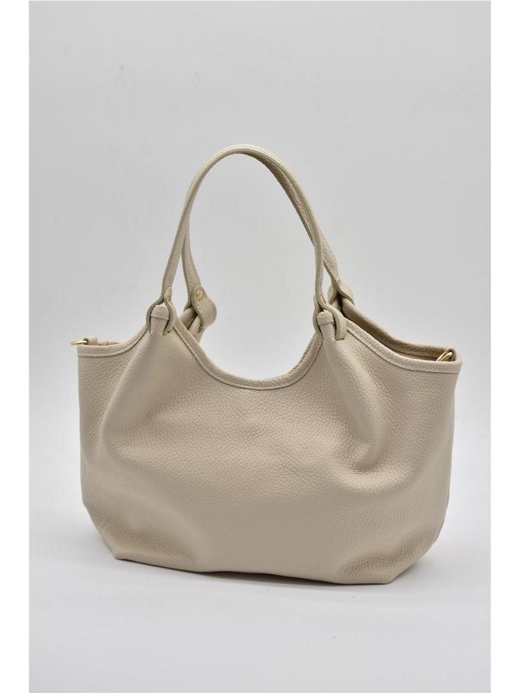 BOLSO PIEL MEDIO CREMA
