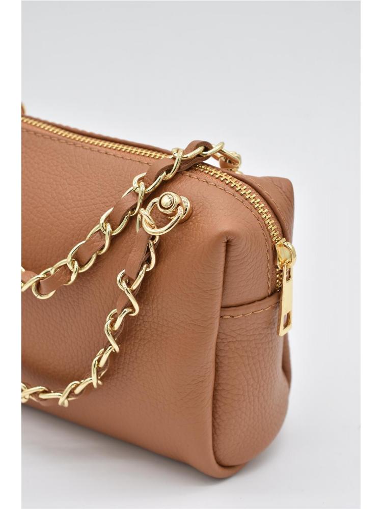 BOLSO PIEL CADENA CAMEL2 2