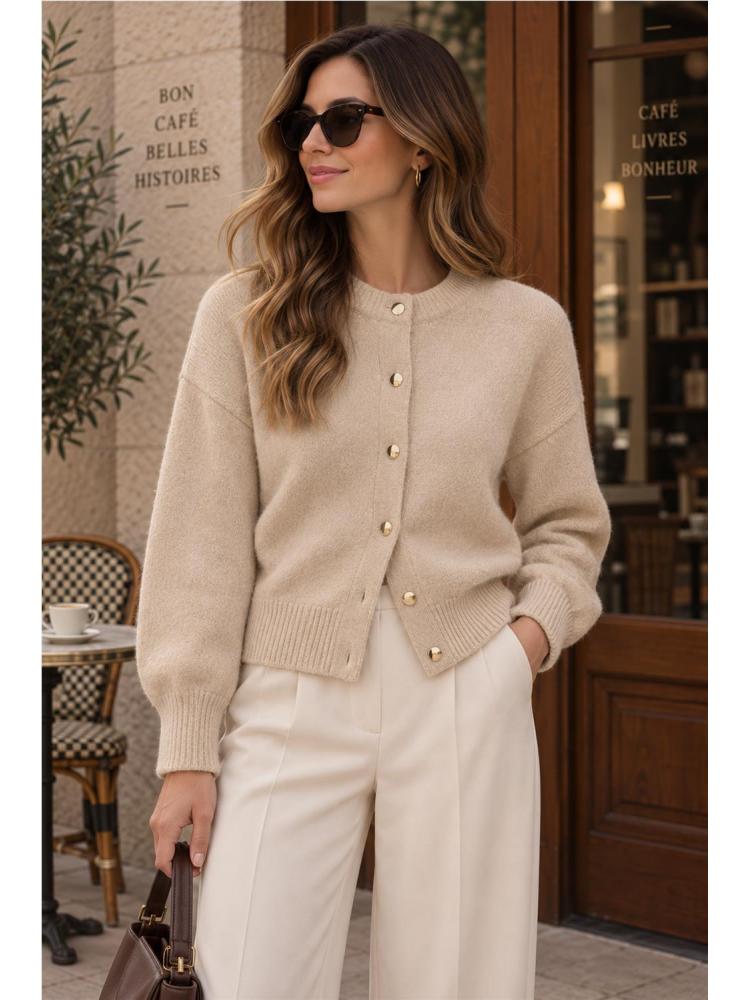 CHAQUETA PUNTO ALLLO BEIGE