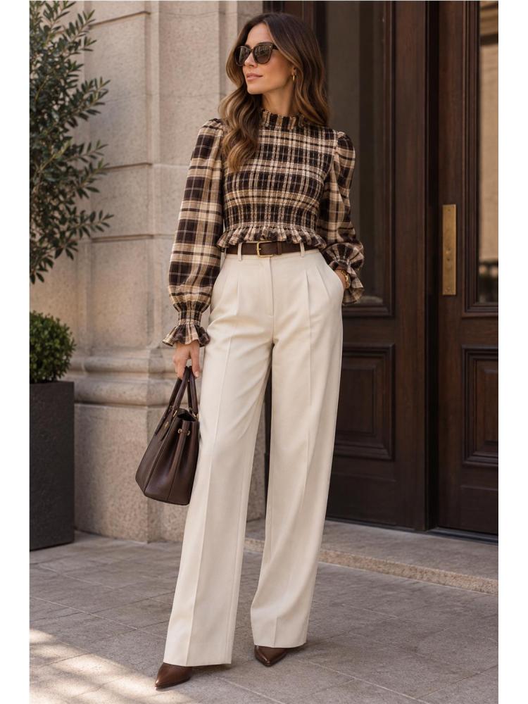 BLUSA CUADROS MARRON 2