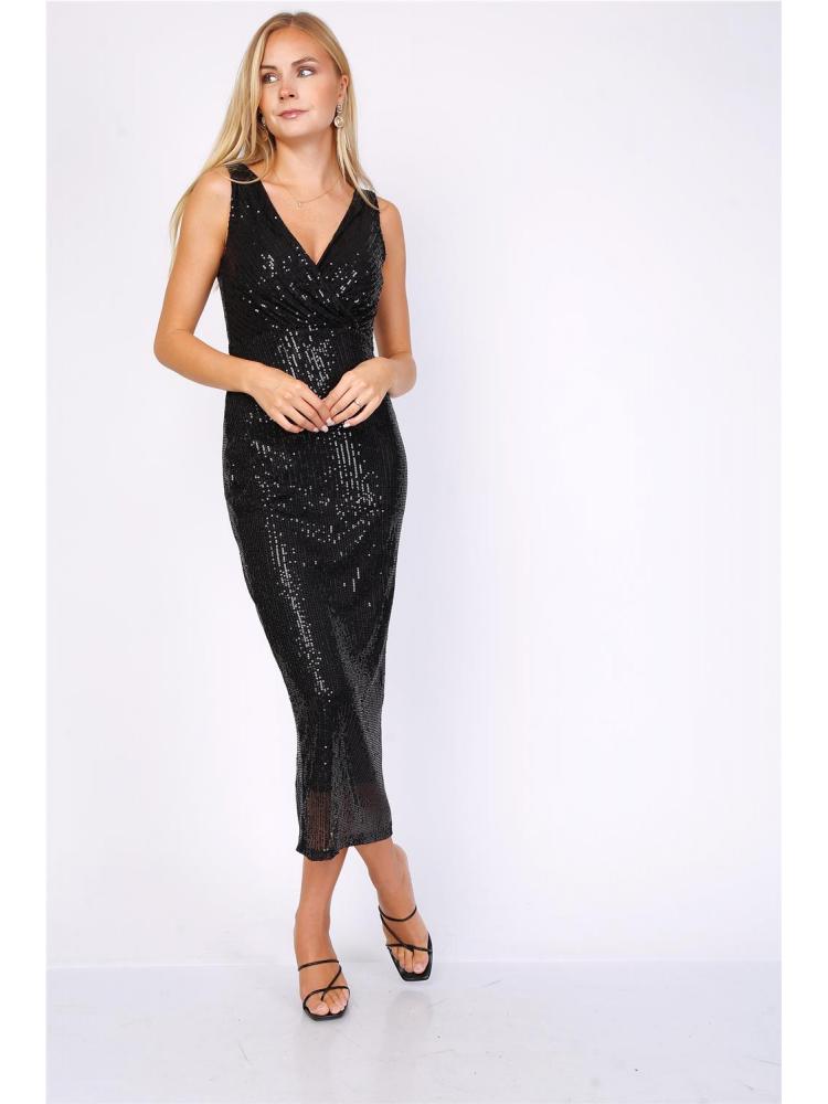VESTIDO LARGO LENTEJUELA