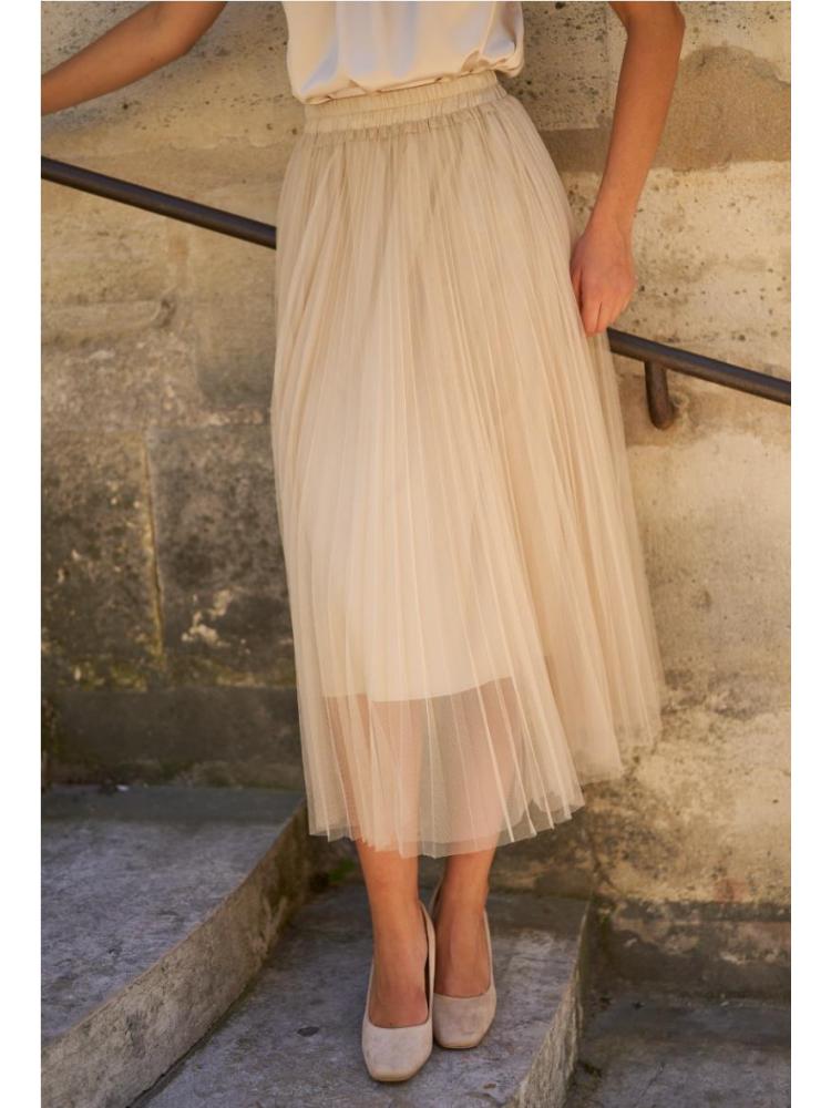FALDA PLISADA PLEASE BEIGE 2