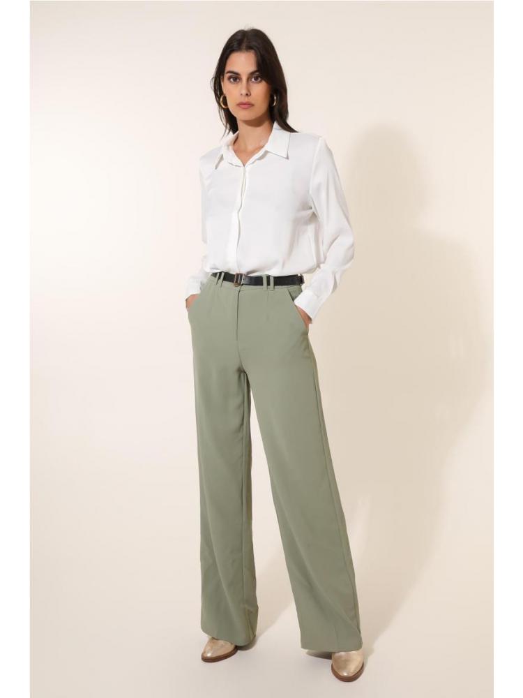 PANTALÓN TRAJE ANCHO VERDE