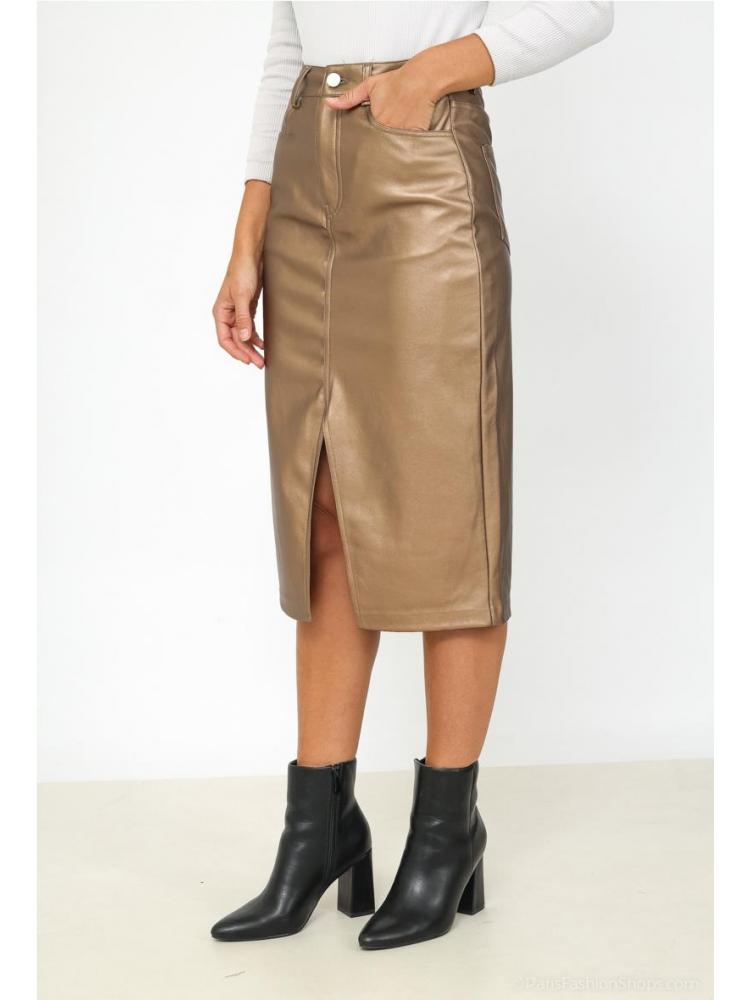 FALDA SINT. LARGA MARRON1 2